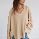 American Eagle AE Oversized Big Hug Waffle V-Neck Sweatshirt - XL Photo 4