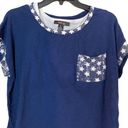 Style & Co . Stars Navy & White Layered Top Size PL Photo 4