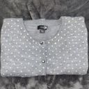 East 5th Women’s  cardigan button up sweater sz M polkadot gray and light green Photo 7