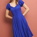 Yumi Kim  Mercer Street Button Down Royal Blue Smocked Back Midi Dress size M Photo 0