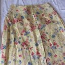 Vintage Yellow Floral Maxi Linen Skirt Size 6 Photo 2