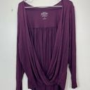 Torrid NWT  Dark Purple Wine Super Soft Knit Long Sleeve Surplice Top Size 2X Photo 4