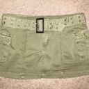 Urban Outfitters NWOT  Y2K Belted Olive Green Mini Skirt Photo 0