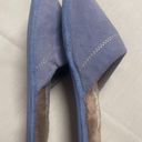 KAREN NEUBURGER Blue‎ Ultra Faux SUEDE SLIPPERS Size Medium Faux Fur Lining Tan Photo 2