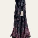 Rococo  Sand Nott Sweetheart Tiered Metallic Purple Paisley Maxi Dress Size S Photo 10