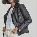 Elizabeth and James Textile  Black Faux Leather Jacket Women's Size Small S Photo 0