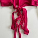 Anthropologie  Moth Magenta Shrug Ribbed Tie Bow Front Long Sleeve Solid Cropped Photo 3