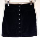 Wilfred Free  Mini Skirt Women's Black Karmen Corduroy Button Front Aritzia Sz 0 Photo 1