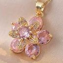 Heart Diamond Shop Gold Pink Micro Flower Fidget Charm  Photo 0