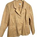 J.Jill  Ginger 100% Cotton Boho Embroidered Lined Blazer Jacket Size 12 p Tan Photo 2