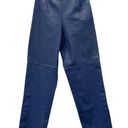 Terry Lewis Vintage  Classic Luxuries Indigo Blue Leather Slouchy Pants Size 6 Photo 0