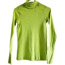 Daily Sports Turtle Neck Pullover Sweater Ribbed Knitted Neon Green Medium Photo 0