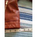 Krass&co Boundless North North&. Womens Faux Leather Moto Jacket Cognac Brown Size M Photo 9