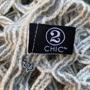 infinity 2 Chic Gray and Ivory Open Weave  Scarf. EUC! Photo 1