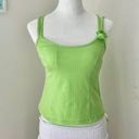 The Vintage Shop Vintage Monochromatic Lime Green Houndstooth Rose Tank Top Photo 0
