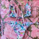 vintage y2k multicolor bikini set watercolor pattern strappy Photo 0