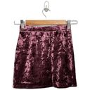 Abound New Nordstrom  Crushed Velvet Velour Mini Retro 90s Y2K Skirt Burgundy XXS Photo 3