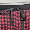 Simply Southern  Pajama Pants Red Black Check Lounge Ruffle Hem Sz M (28x29) Photo 4