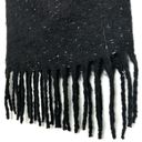 BP  Nordstrom Speckled Fringe Trim Muffler Black Chunky Oversized Winter Scarf Photo 7