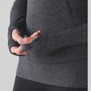 Lululemon  Think Fast Pullover size 10 Black Heathered Herringbone Photo 3