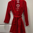 Juicy Couture  Red Plush Embroidered Robe Size S/M Photo 0