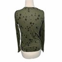 Generation Love  Valentina Long Sleeve Lace Up Tee Star Print Green Extra Small Photo 6