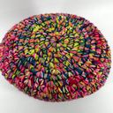 Handmade Knit Crochet Basket Handbag Yarn Colorful Tribal Classic Multicolor Photo 5