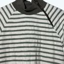 Doe & Rae  Pullover White & Gray Striped Zippered Shirt Medium Photo 7