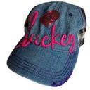 Disney  Parks Adult Plaid Denim Graphic Edge Collection Hat Photo 0