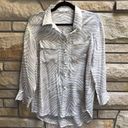 Equipment  Femme Sheer 100% Silk Shirt Button Up Tan zebra Print Medium FLAWED Photo 10