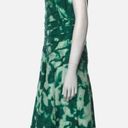 Oscar de la Renta  Silk White Green Abstract Fit Flare Dress SZ 8 Photo 1