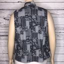 cj banks  NWT Size 1X 16/18W Polka Dot Floral Patchwork Denim Zip Up Vest Jacket Photo 3