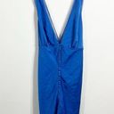 Meshki NWT  Amiri Satin Mini Dress with Lace Periwinkle Blue Size 12 Photo 6