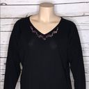 Carole Little  NWT 2X Black Bead Fringe Blouse Photo 1