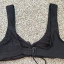 Aerie Scoop Tie Front Bikini Top Black Size Large Photo 2