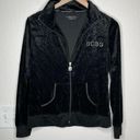 BCBGMAXAZRIA black velvet bling zip up track suit jacket size large Photo 1