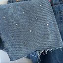 Simple Society NWT  Super High Rise Straight Studded Button Fly Distressed Denim Photo 7