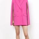 ZARA  Bright Pink Cape Double Breasted Blazer Size medium Photo 2