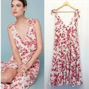 Reformation  Wrap Tie Strap Rose Print Midi Dress Photo 1