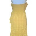 American Eagle  Yellow Ruffled Boho Wrap Dress Womens Large Photo 2