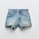 ZARA TRF High Rise Curved Denim Shorts Photo 0