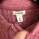 L.L.Bean Women's  Double L Mixed-Cable Knit Pink Sweater Front Cardigan Medium Photo 8