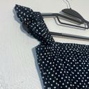 Lulus  Dream Love Off-the-Shoulder Maxi Dress  Navy Blue Polka Dot Size  XS Photo 4