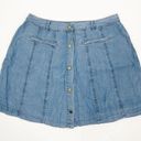 Sugar Lips  Skirt Denim Button Up Mini Soft Casual Comfy Summer Chambray SZ Large Photo 0