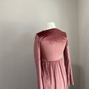 Pink Blush Maeve Pink Velvet Crewneck Modest Maxi Dress Medium Photo 6