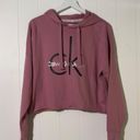 Calvin Klein Jeans  Cropped Hoodie Cozy  Soft Sweatshirt Pink NWT Women's Size M Photo 1