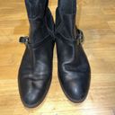 Ralph Lauren Lauren  Tall Riding Boots Womens 10 Black Suede Leather Ankle Strap Photo 2