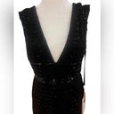 Mac Duggal NWT  Black Beaded Cap Sleeve V Neck Column Gown size 8 Photo 9