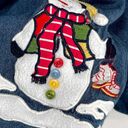 Fashion Bug Vintage  Blue Jean Christmas Snowman Zip Front Jacket Womens 14/16 W Photo 88