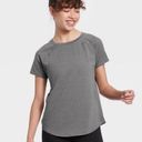 All In Motion  Work Out Top Small Gray Short Sleeve Women Shirt Gym Work Out NWT Photo 2